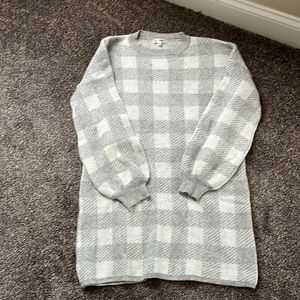 Checkered Sweater Dress, Large